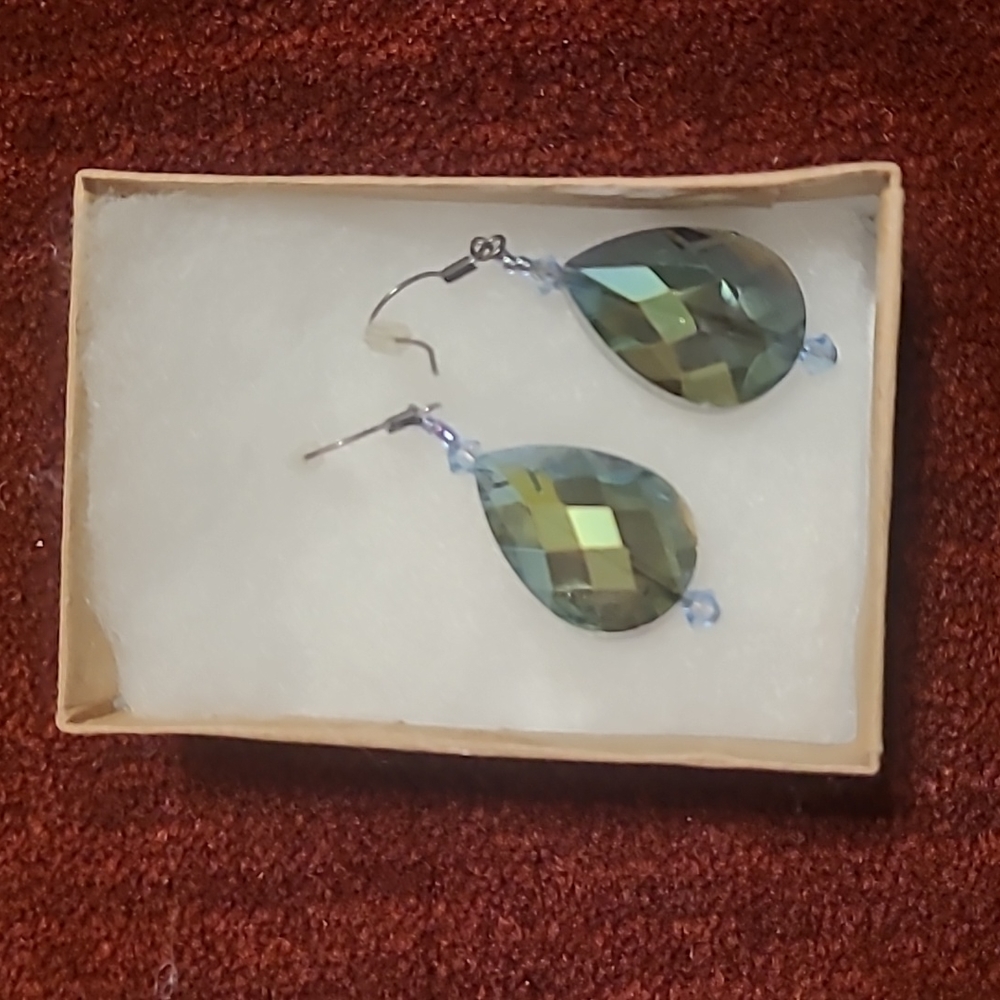 Handmade crystal drop earrings